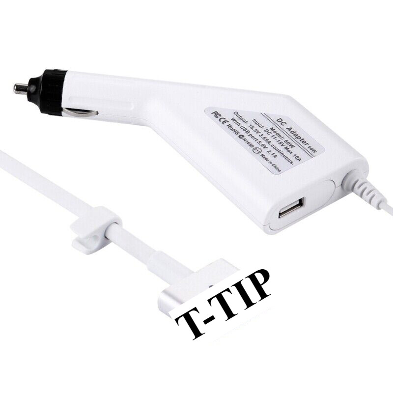 60W Magnetic T-Tip Car Charger for Apple MacBook Air pro 13 2012-2016 Retina