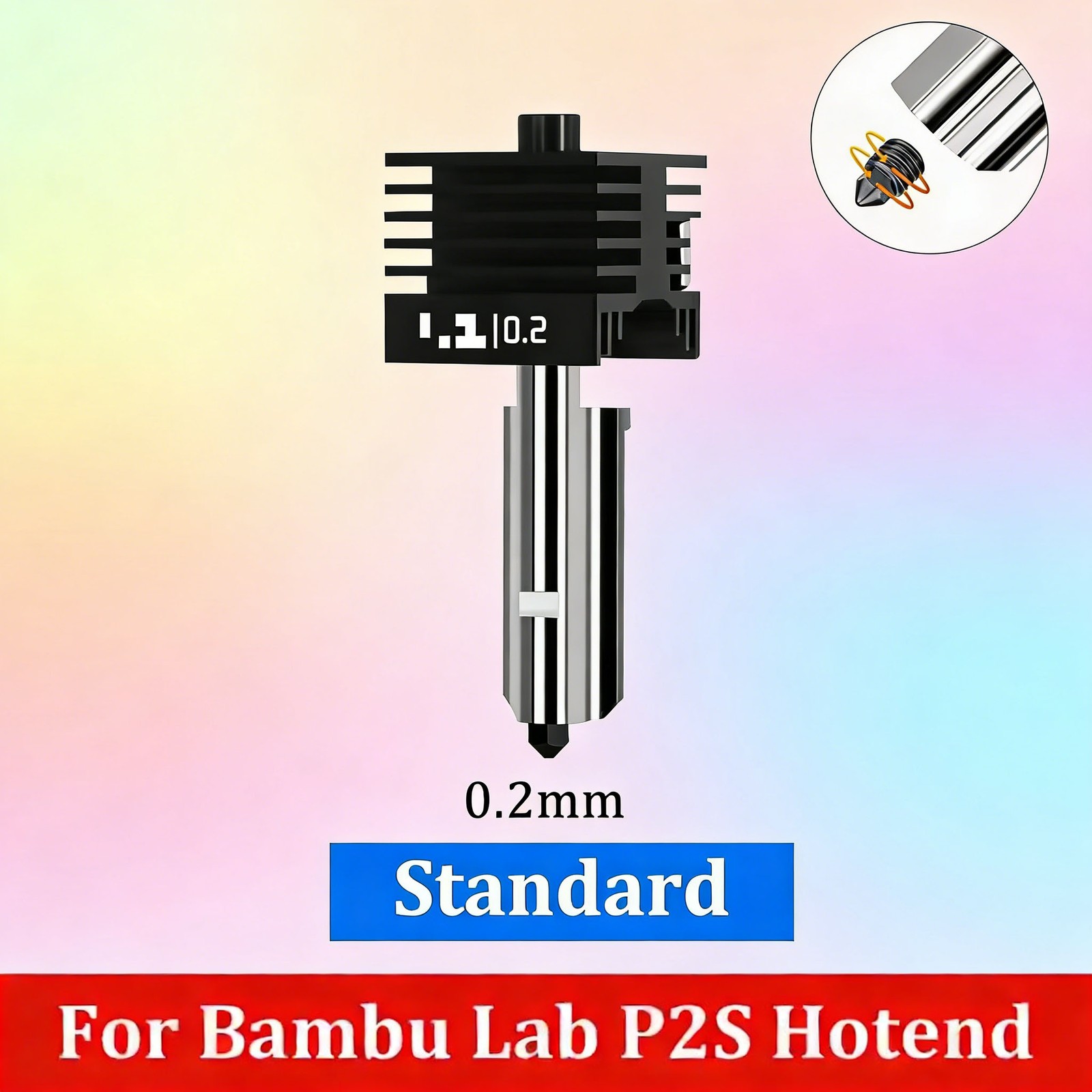 3D Printer For Bambulab P2S H2D Hotend Kit 0.2/0.4/0.6/0.8mm Nozzle Parts 1/2PCS