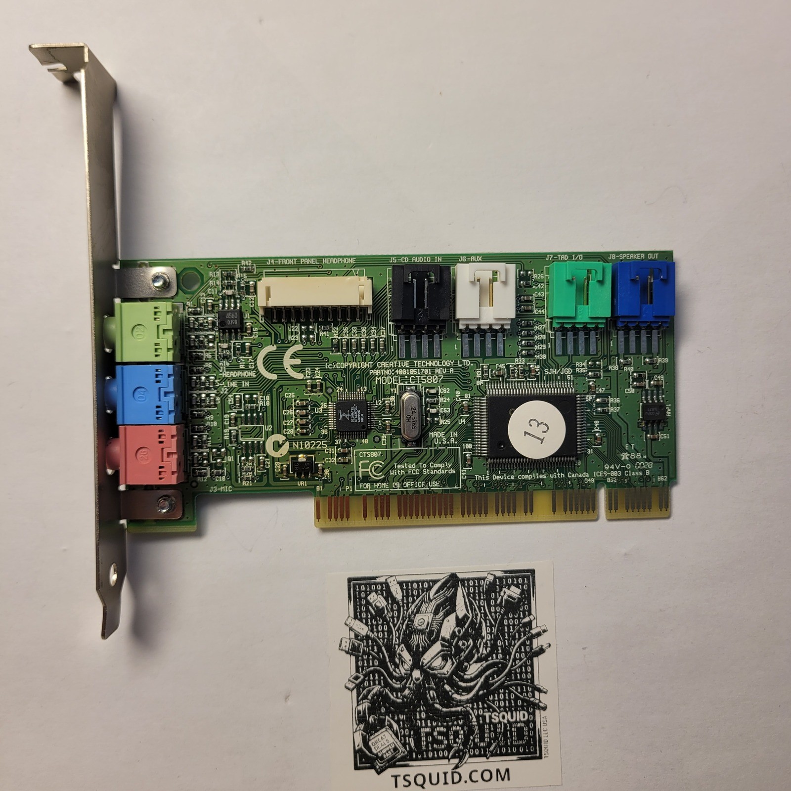 Creative Sound Card CT5807 PCI Internal Audio 03196W Vintage 2000s Tech