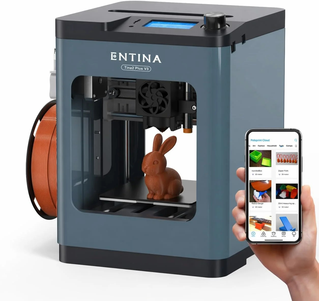 Tina2 Plus 3D Printer, 250mm/s Fast Printing 3D Printer for Beginners & Kids, Wi
