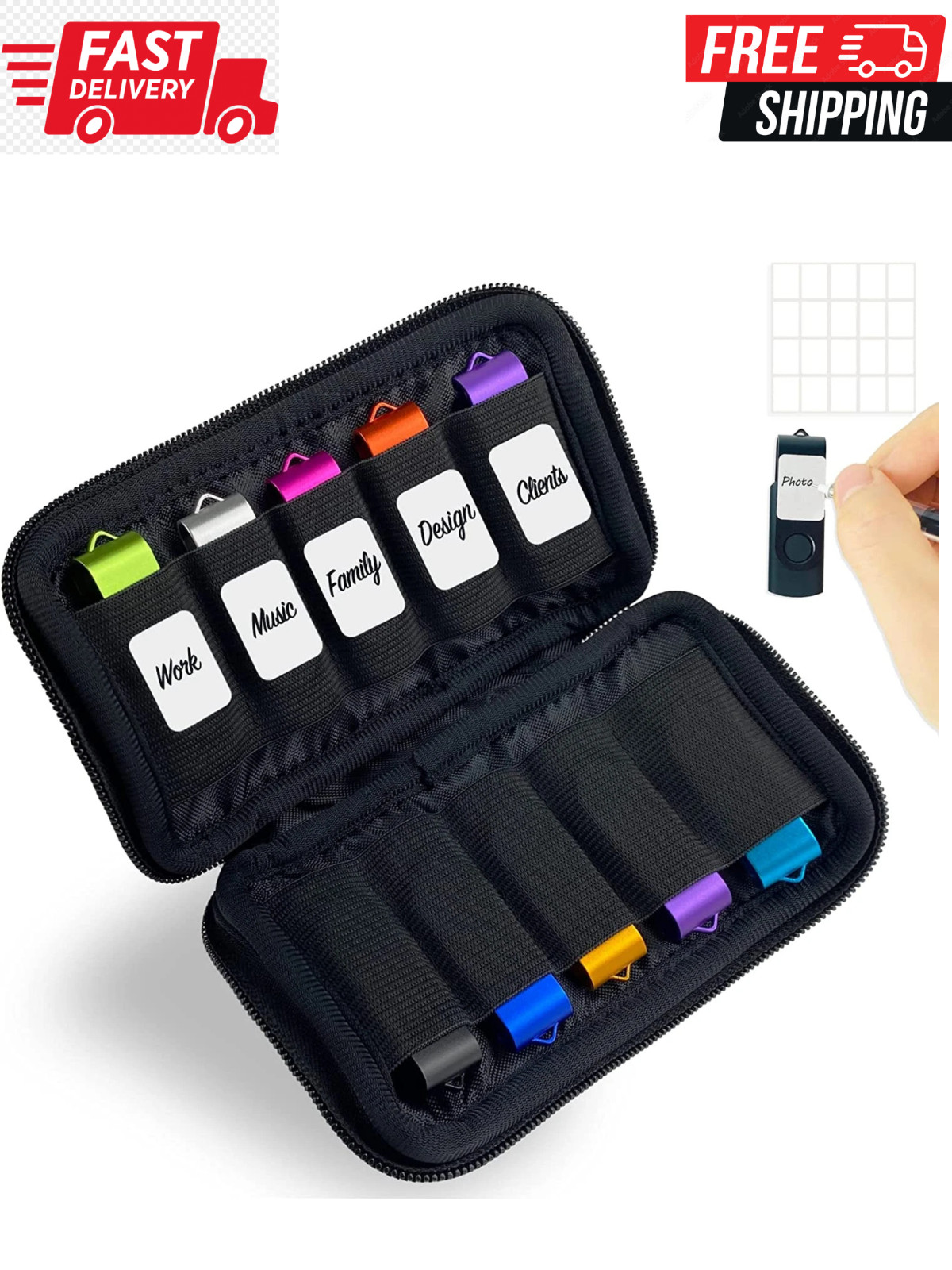 Flash Drive Case USB Storage Case  USB Holder Storage Bag, Electronic Accessorie