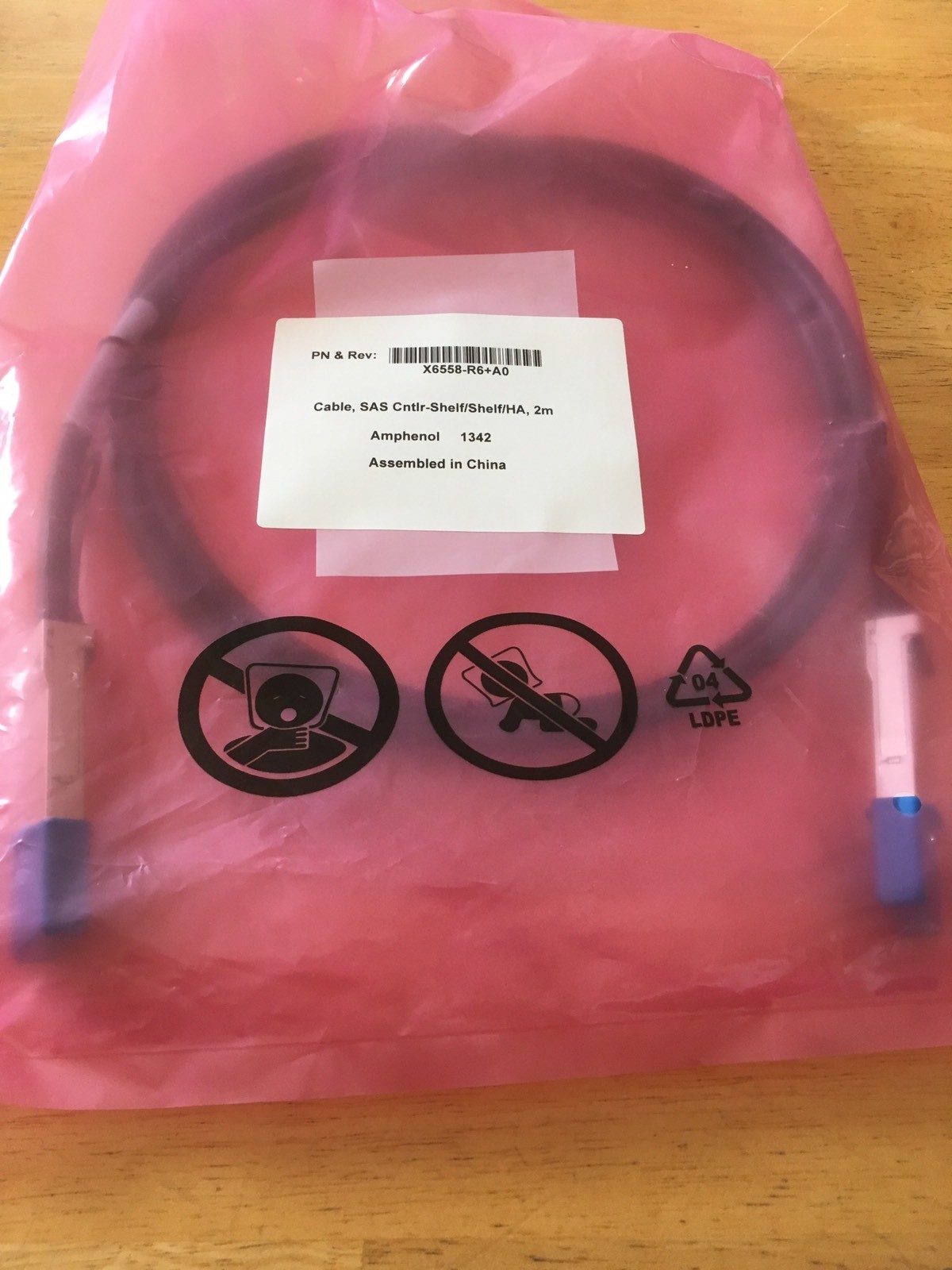 NEW OEM NetApp CABLE KIT X6558-R6+A0 SAS Cntlr-Shelf/Shelf/HA Controller 2m