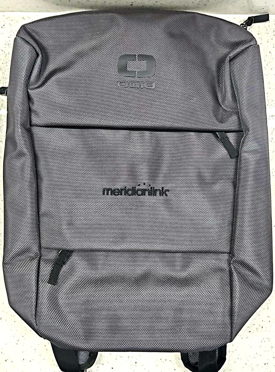 OGIO Sprint Pack Black Gray Backpack Adjustable Meridianlink Logo Laptop NWOT