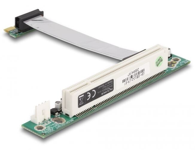 Delock riser card PCI Express x1    1 x PCI with flexible cable 9 cm left