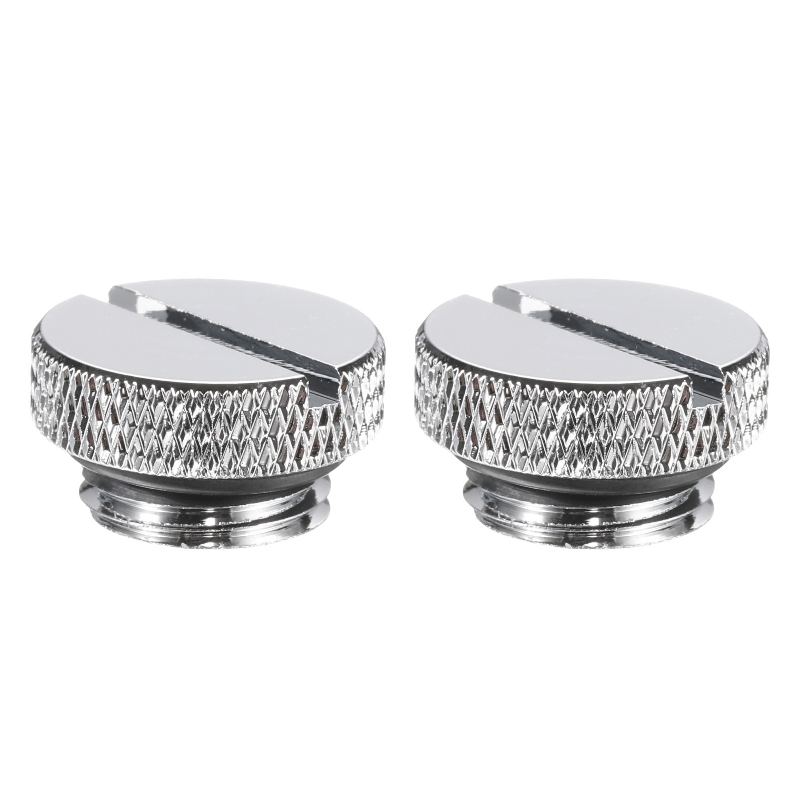 2pcs Water Stop Plug Fitting G1/4" Water Cooling Slot Plug Fitting, Silver