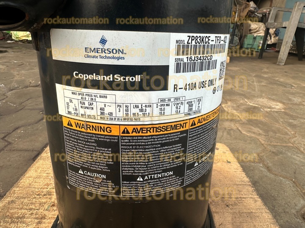 EMERSON COPELAND SCROLL COMPRESSOR ZP83KCE-TFD-422  #HT