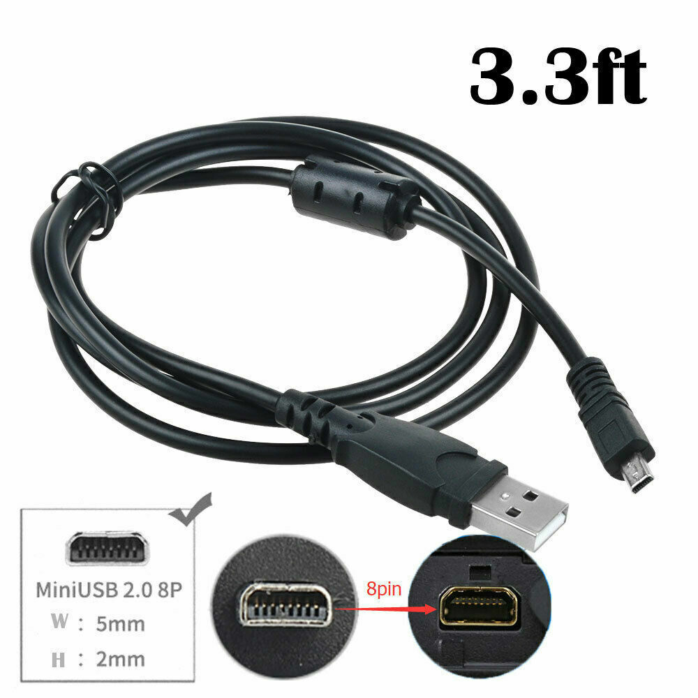 Fite ON USB Power Chargering Data SYNC Cable for Nikon DSLR D3200 D5000 D5100