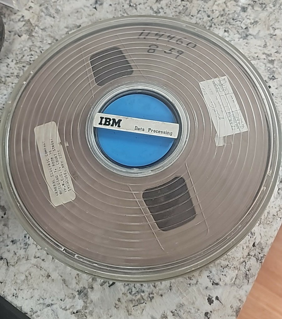 Vintage IBM Data Processing Magnetic Tape Reel General Electric Data Catridge