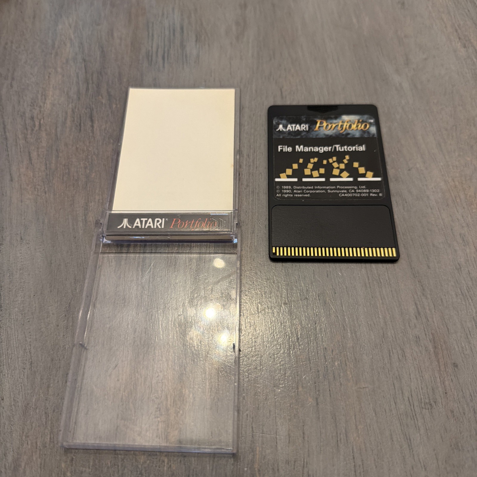 Vintage Atari Portfolio HPC-704 File Manager/Tutorial Card In Case 1990