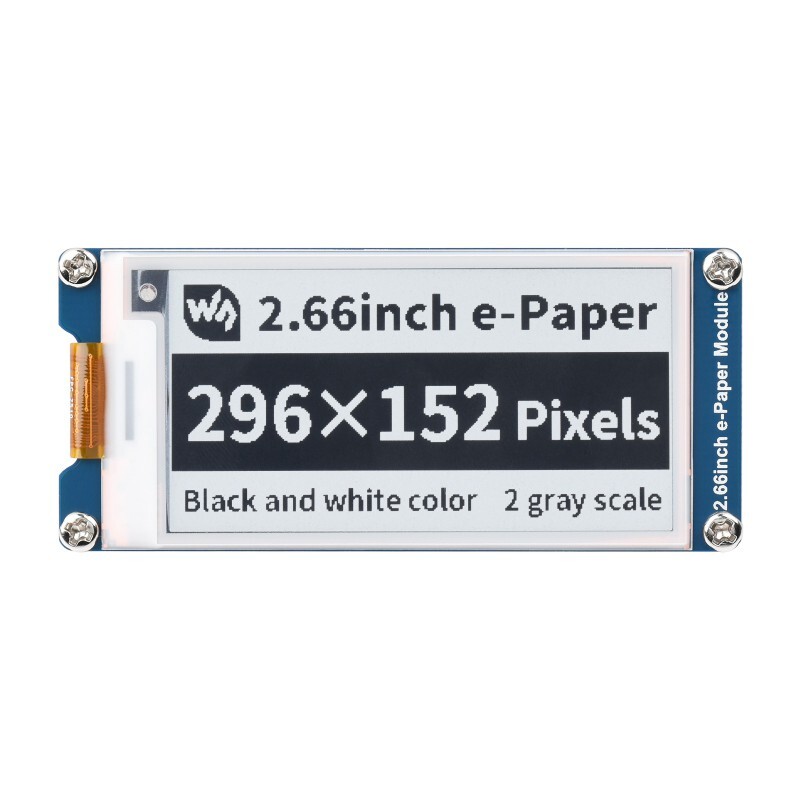 2.66inch e-Paper Module 296×152 E-Ink Display Black White, SPI, Partial Refresh
