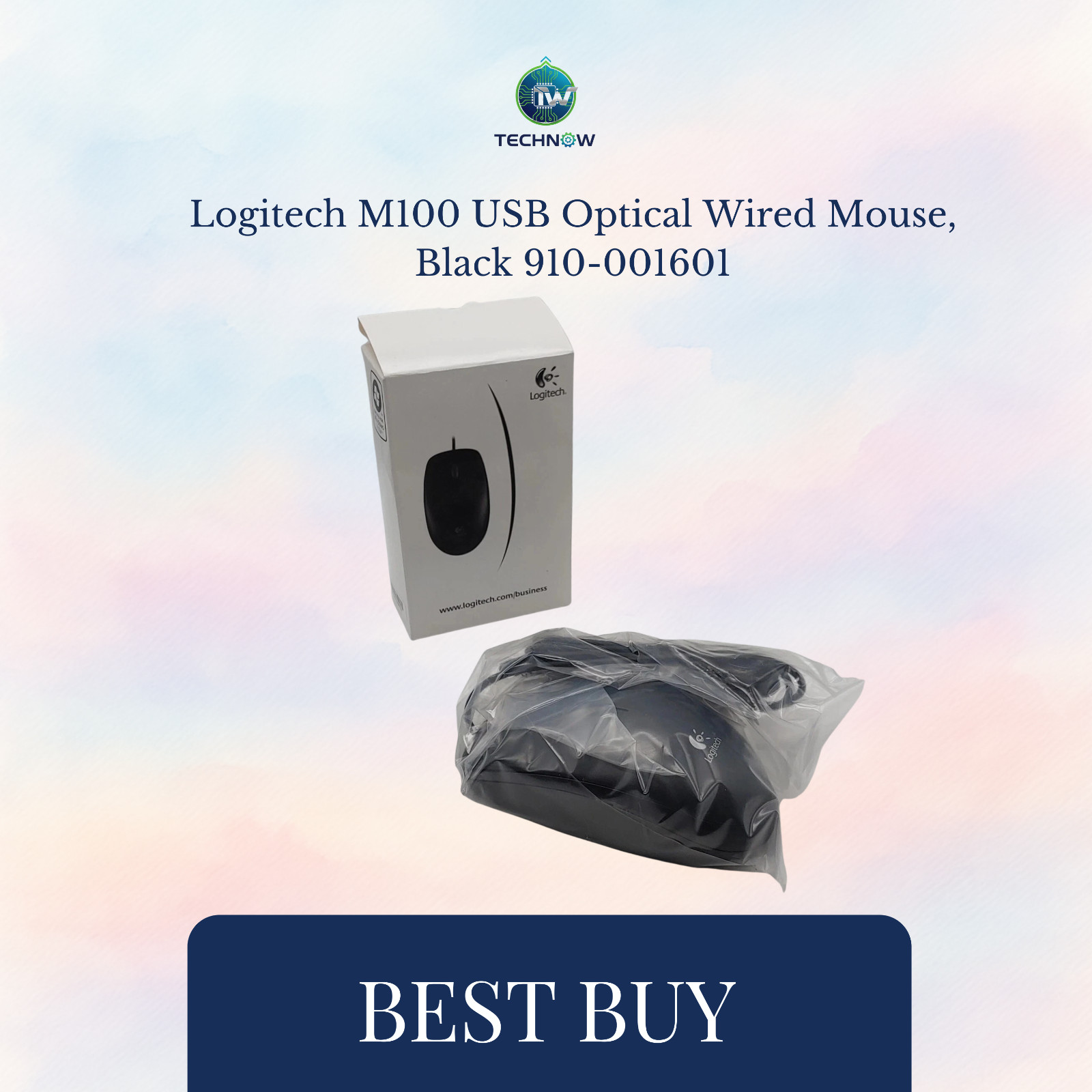 NEW Logitech Black USB Optical Mouse M-U0026