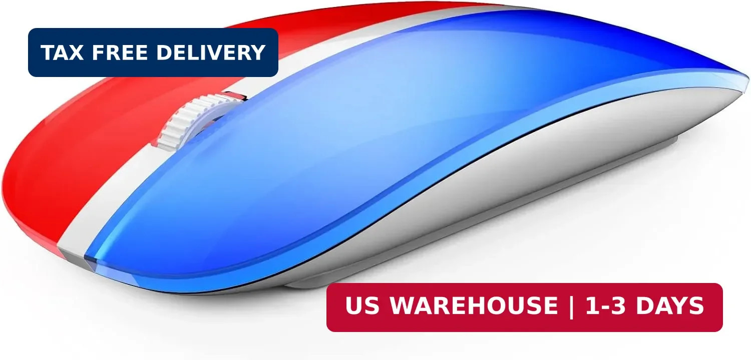 JOYACCESS Rechargeable Wireless Mouse, 2.4G Portable Slim Silent Mouse with USB