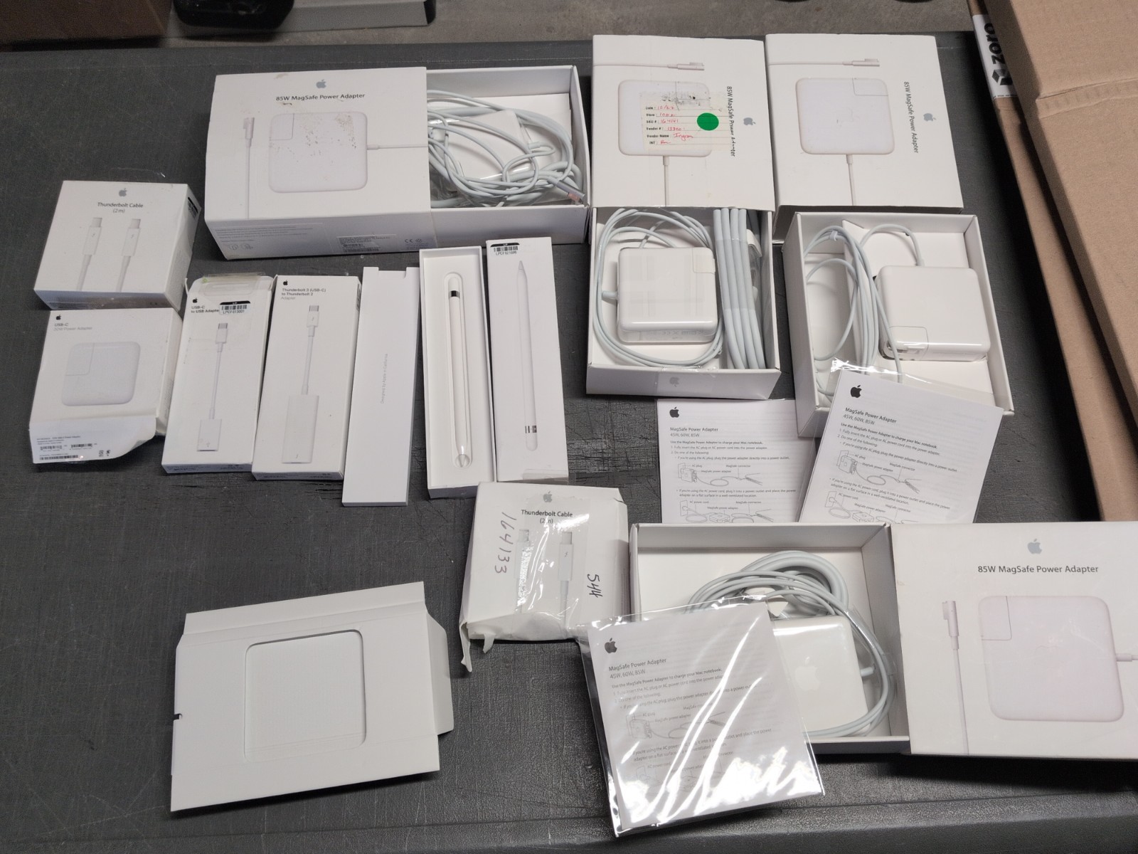 Lot Of Apple Cords And Accessories All OEM Genuine Apple Pencil, Magsafe Power