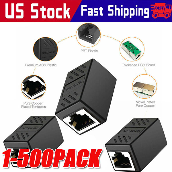 RJ45 Inline Coupler Cat7 Cat6 Cat5e Cat5 Ethernet LAN Network Cable Adapter Lot