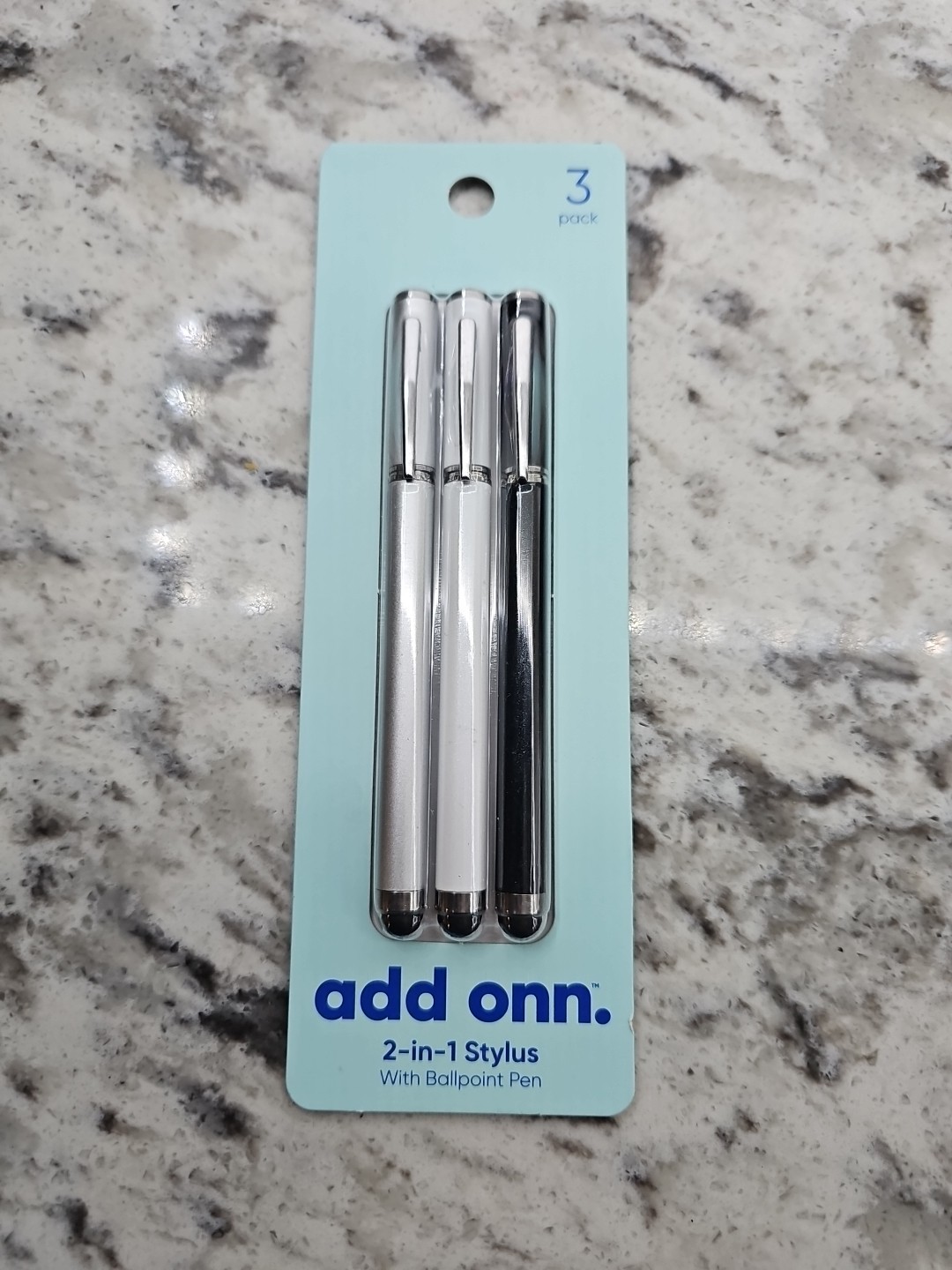 2 In 1 Stylus  With Ballpoint Pen - Onn 3 Pack 2-in-1 Stylus NEW