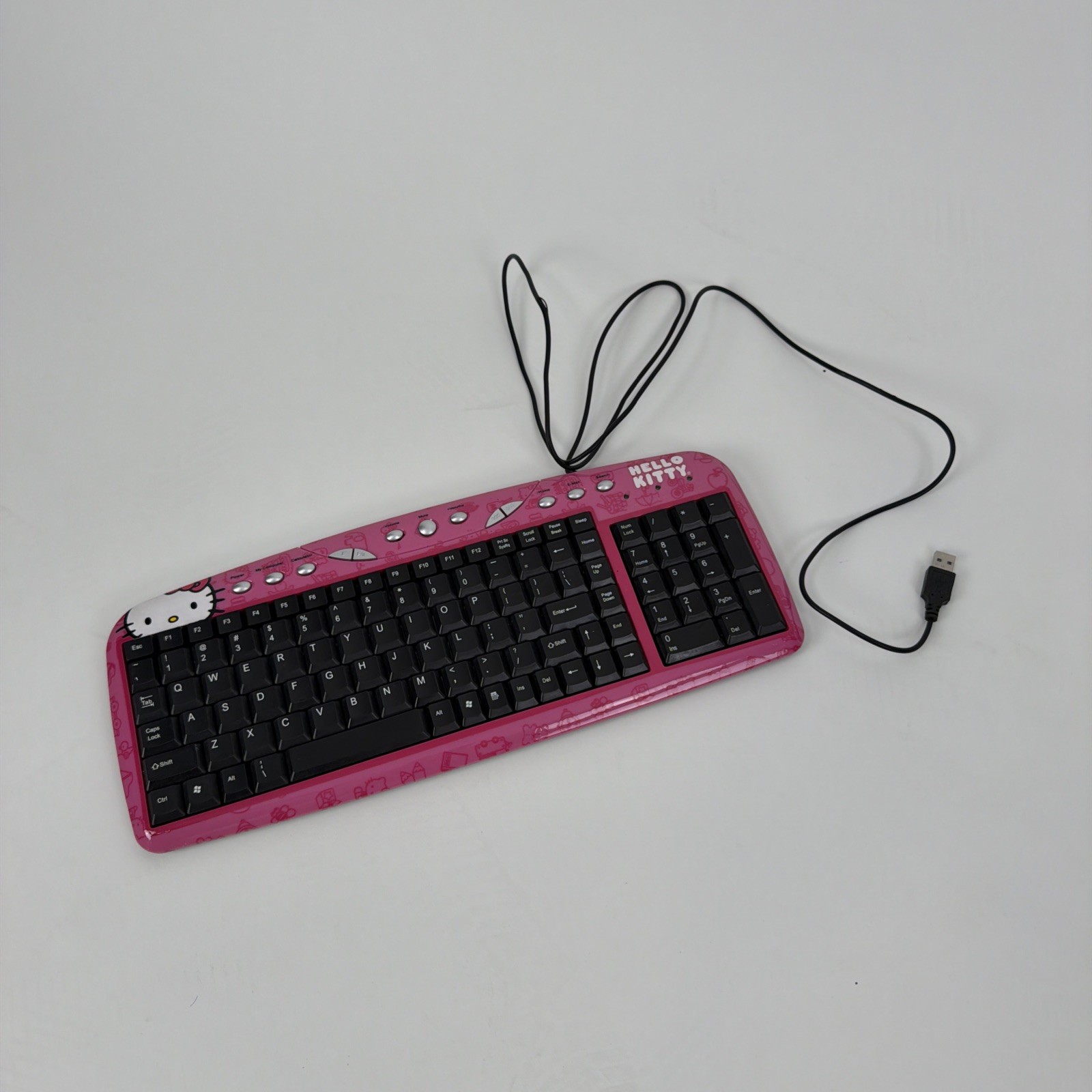 Hello Kitty Pink Wired Keyboard USB Connection 2010 Tested *SEE PHOTOS*