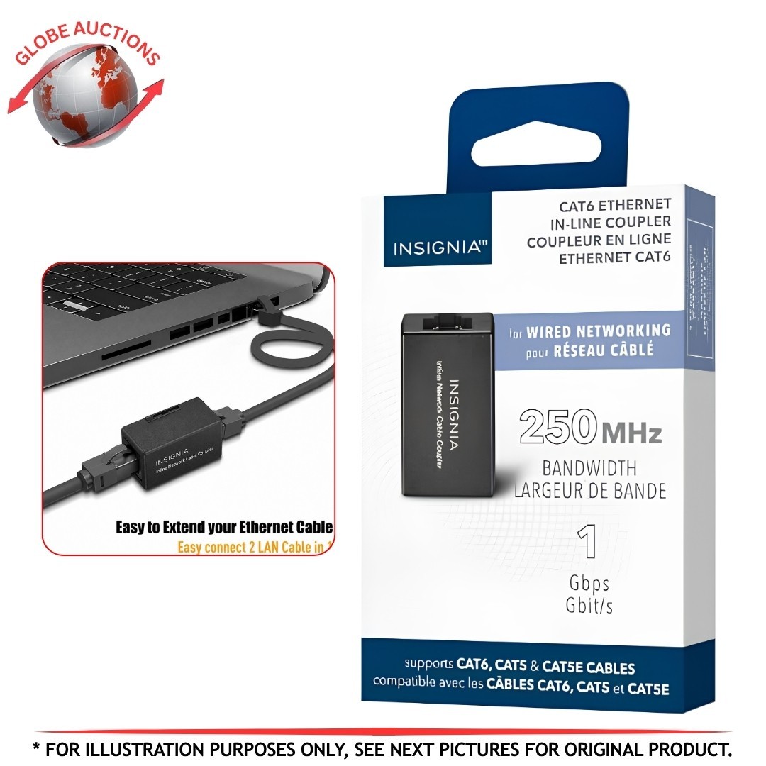 Cat-6 RJ45 Ethernet Inline Network Cable Coupler Adapter - Black