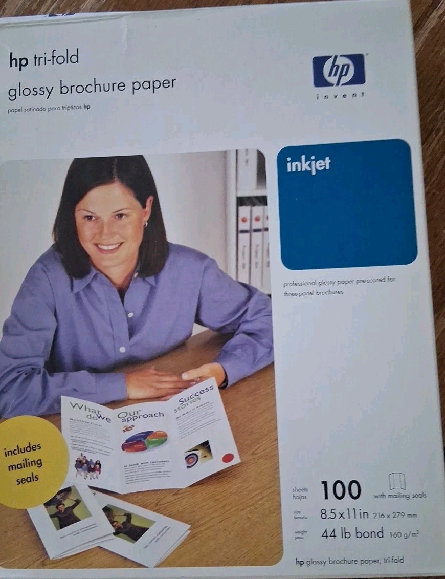 HP Inkjet Tri-Fold Brochure Paper Matte Finish 8.5" x 11"  100pcs New