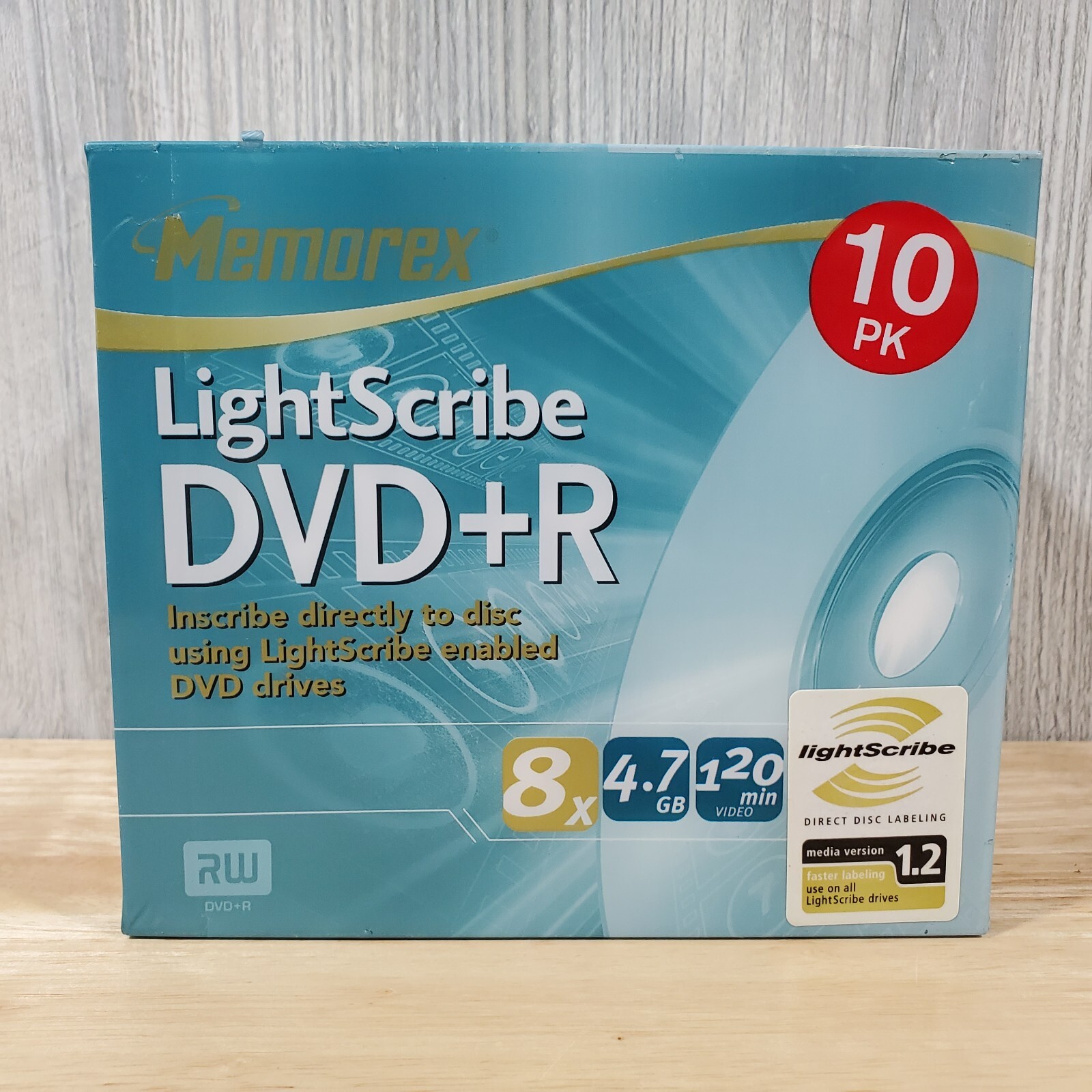 NEW Memorex LightScribe DVD+R 10 Pack w/ Standard Jewel Cases 8x 4.7GB 120min