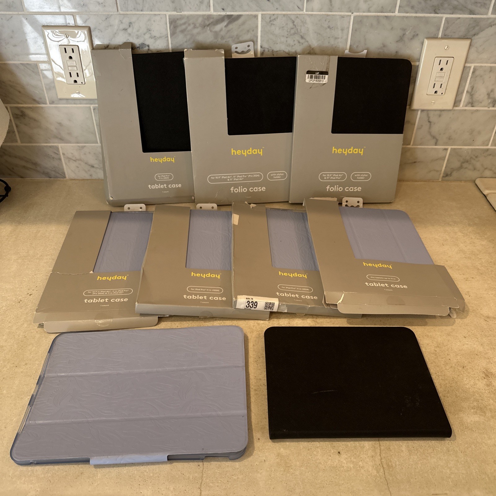 Heyday Tablet Case Lot (9 Count) For iPad Air 10.9"/11" iPad Pro/ mini  blu/blk