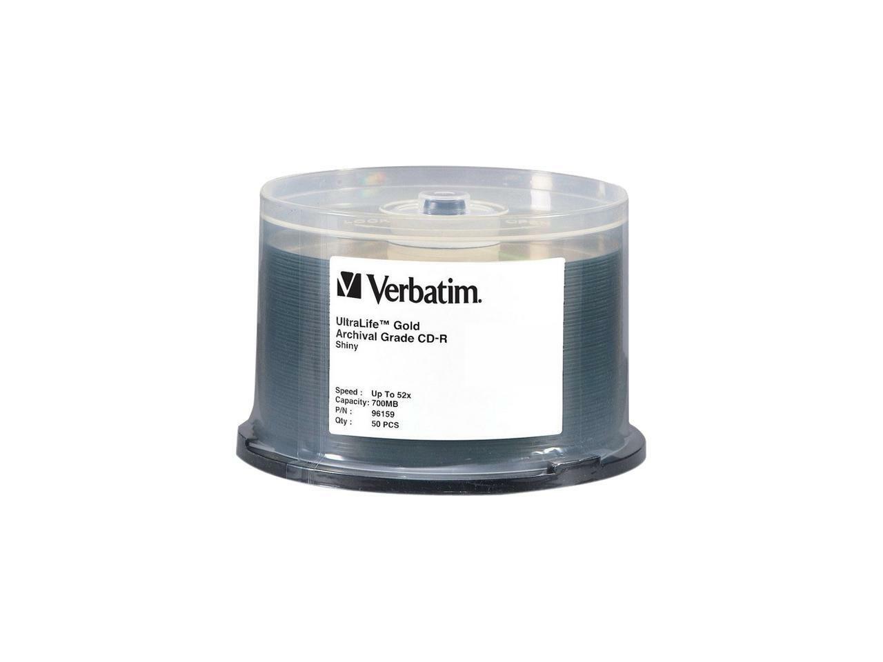 Verbatim 700MB 52X CD-R 50 Packs UltraLife Gold Archival Grade Disc Model 96159