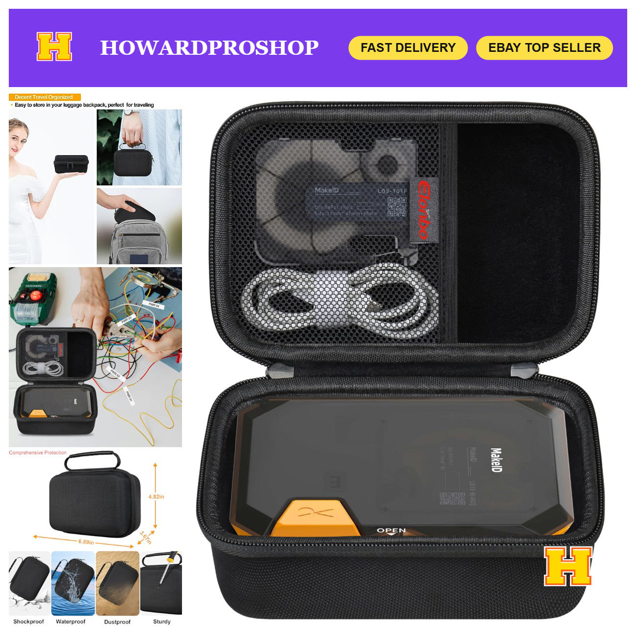 Portable Industrial Label Printer Carrying Case for Makeid P31S/P31 - Durable &