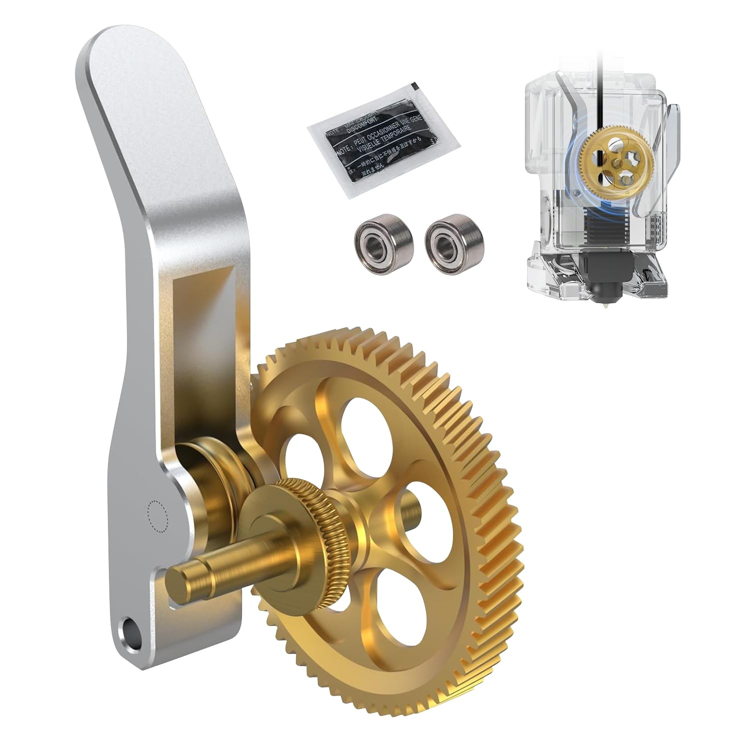 Upgraded Extruder Brass Gear for Bambu Lab A1/A1 Mini 3D PrintersGolden RNC Nan