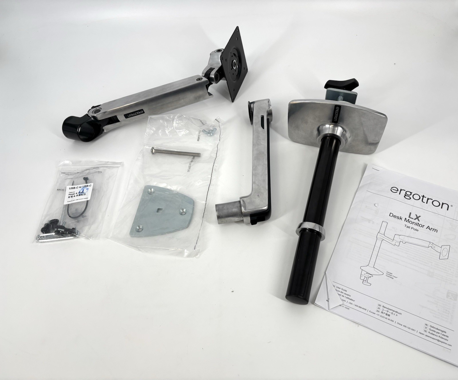 Ergotron - Ergotron LX Computer Monitor Desk Mount Polished Aluminum 45-295-026