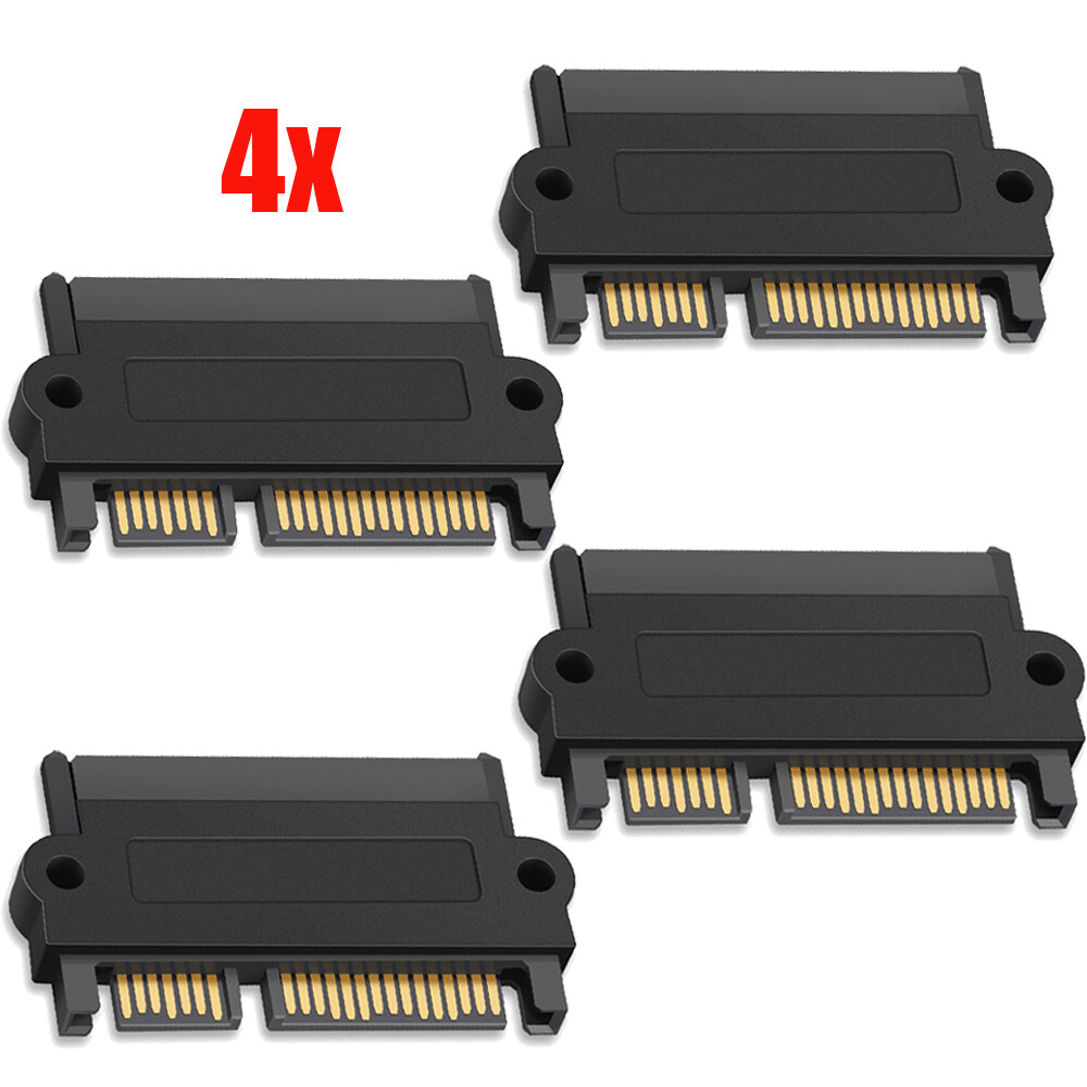 4PCS SFF-8482 SAS To SATA 22 Pin Angle 180 Degree Hard Disk Adapter NEW