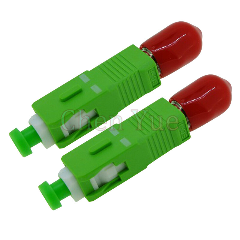 2pcs ST PC Female to SC APC Male Fiber Optic Adapter SM ST-SC Hybrid Connector