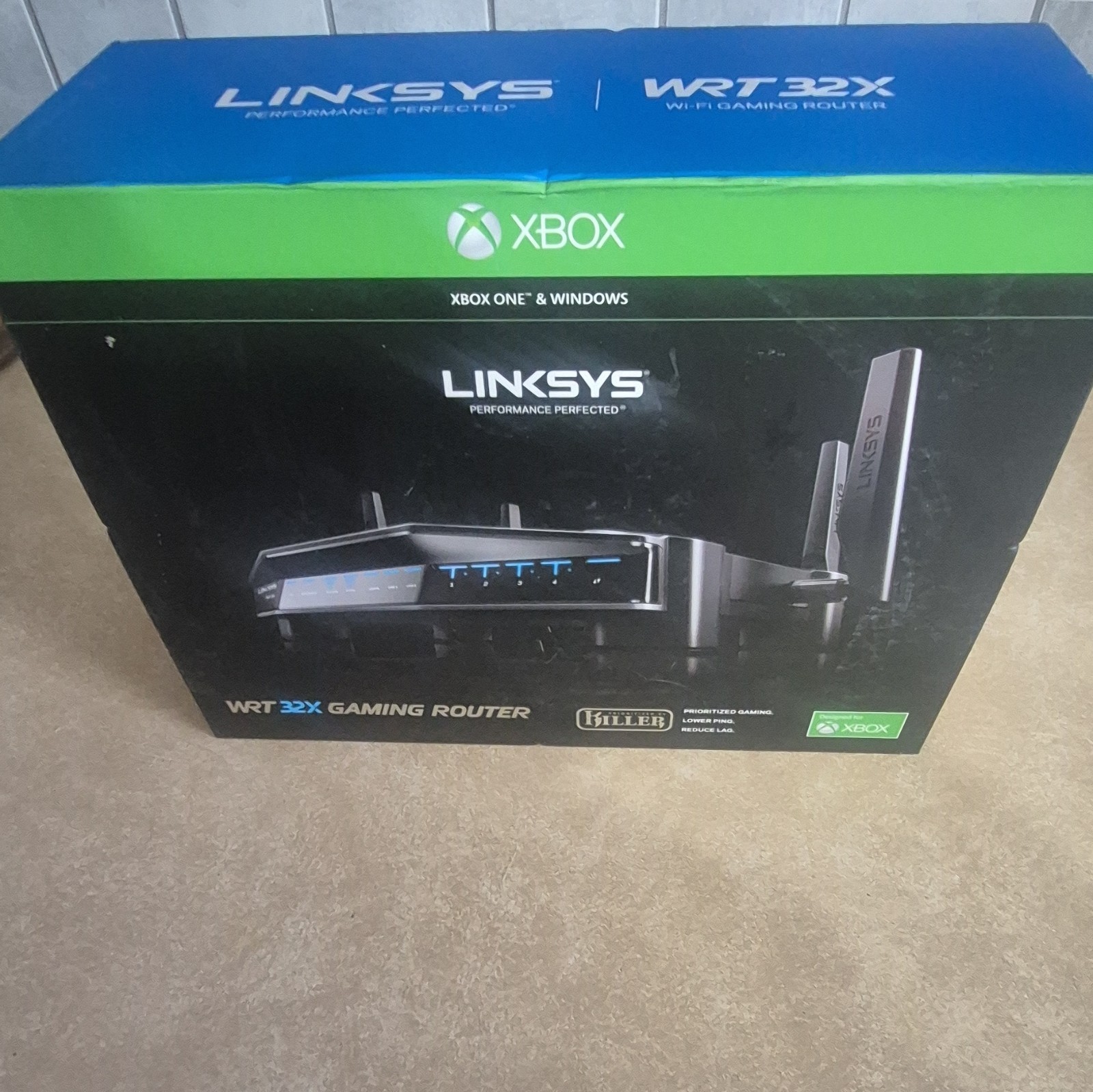 Linksys WRT32X Gaming Router, Dual-Band Wi-Fi 2600 Mbps, 4-Port, Black