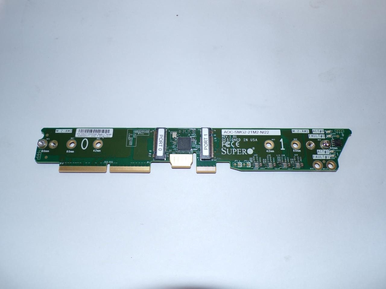 Supermicro AOC-SMG2-2TM2-NI22 Dual M.2 NVMe SSD Adapter Riser Card (B3326)