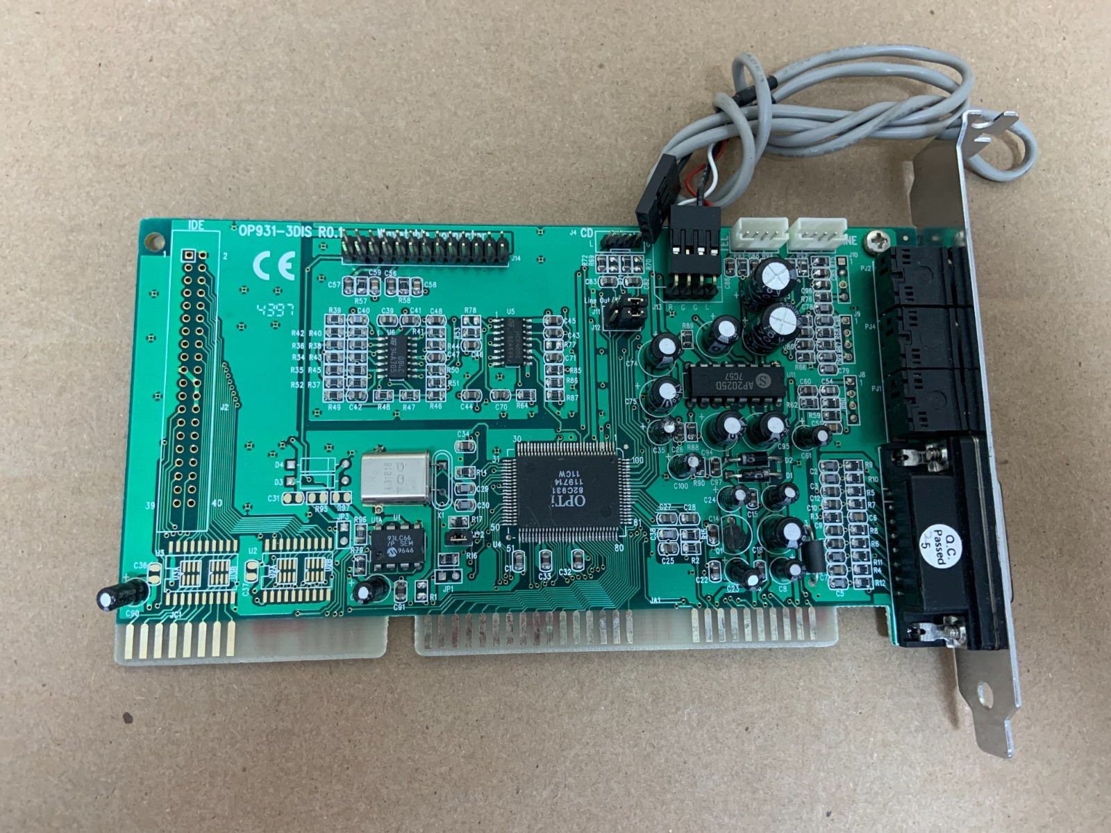 OPTI SOUND CARD ISA OP931-3DIS , MODEL MF-009 FCC ID: J98MF-009, IDE WAVETABLE 
