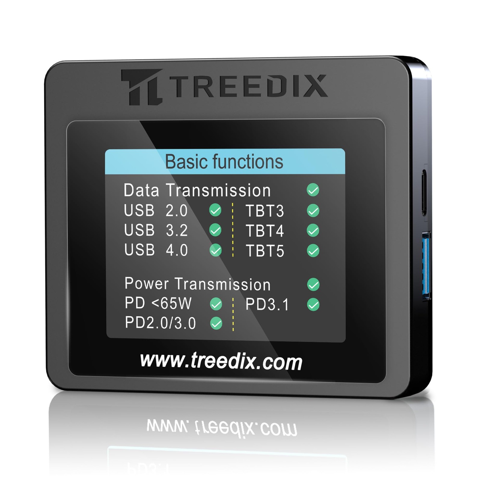 Treedix USB Cable Tester 2.4" Screen for eMarker PD3.0/3.1 Resistor