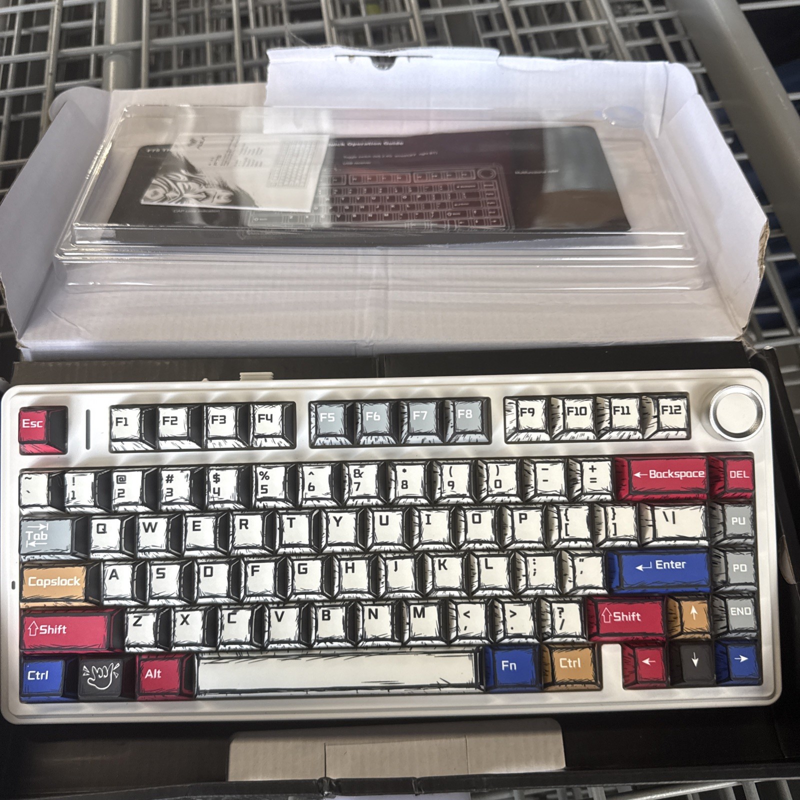 Comic Sketch Keycaps Set 136 Keys Custom Mechanical Keyboard Caps