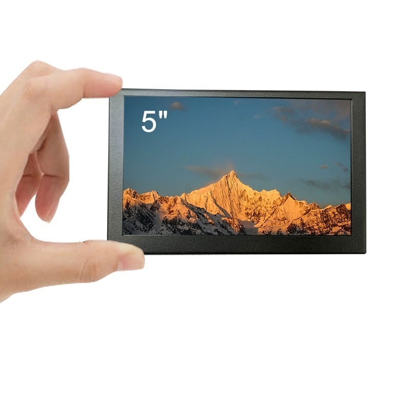 Touch Screen Monitor 5'' 800 x 400 HD IPS Monitor USB Small LCD Display DC 5V/2A