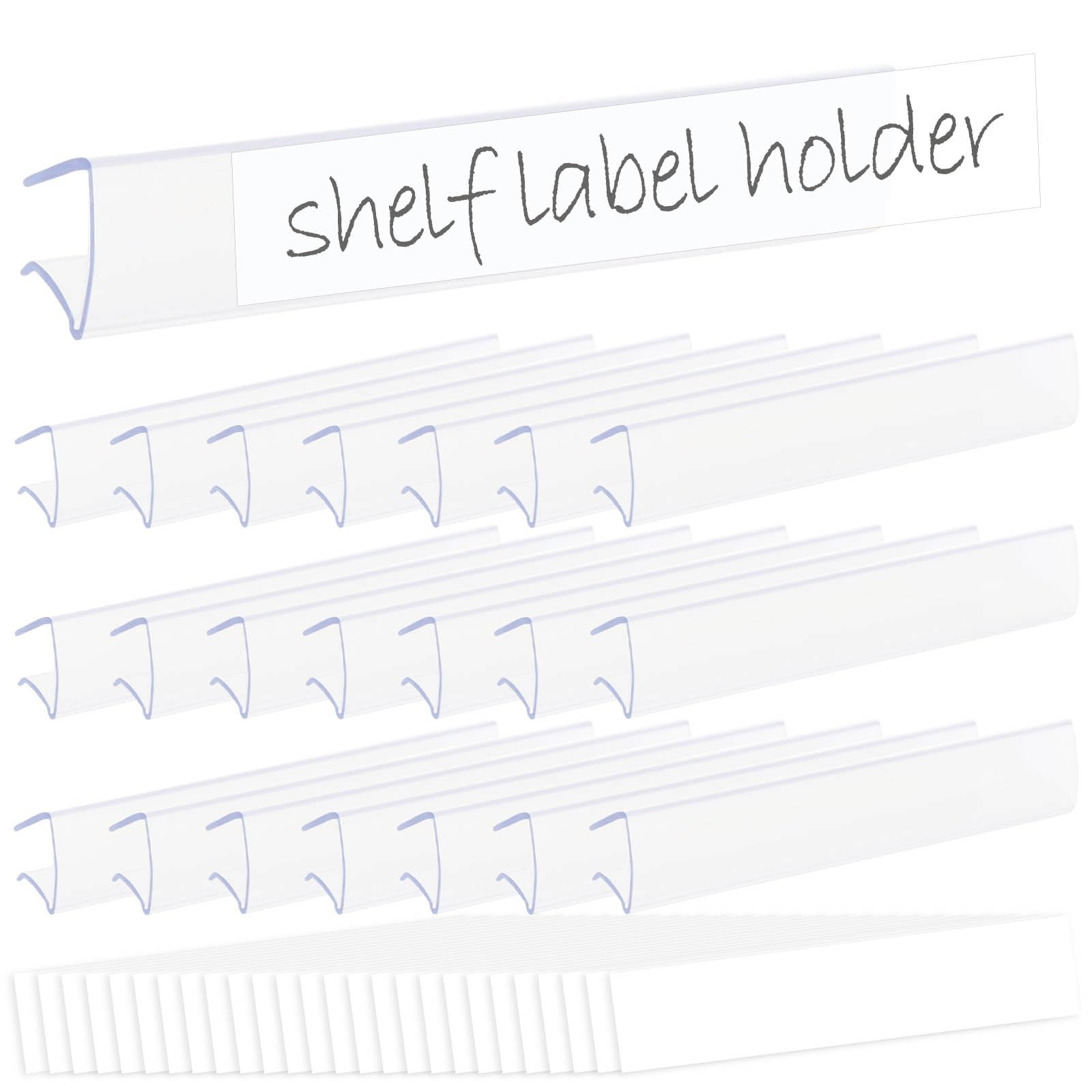 30 PCS Clear Plastic Shelf Label Holder Clip Sign 0.95x5.9 Inch Wood Wire