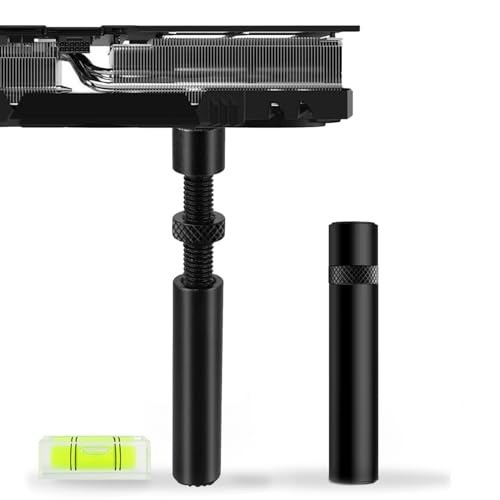 Durable All-Aluminum GPU Holder with Bubble Level - Fits 74-120mm Graphics Cards