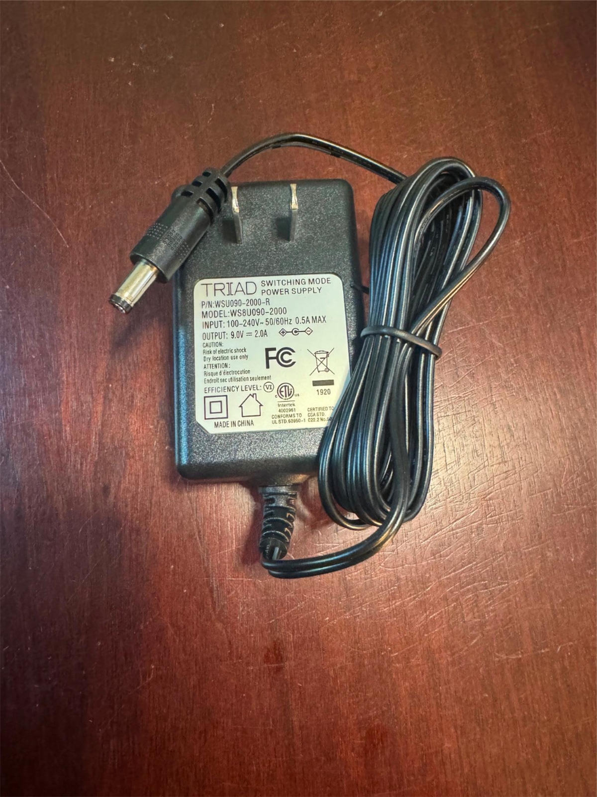 Triad Magnetics Power Supply P/N: WSU090-2000-R 9-Volt 2-Amp DC New in Box