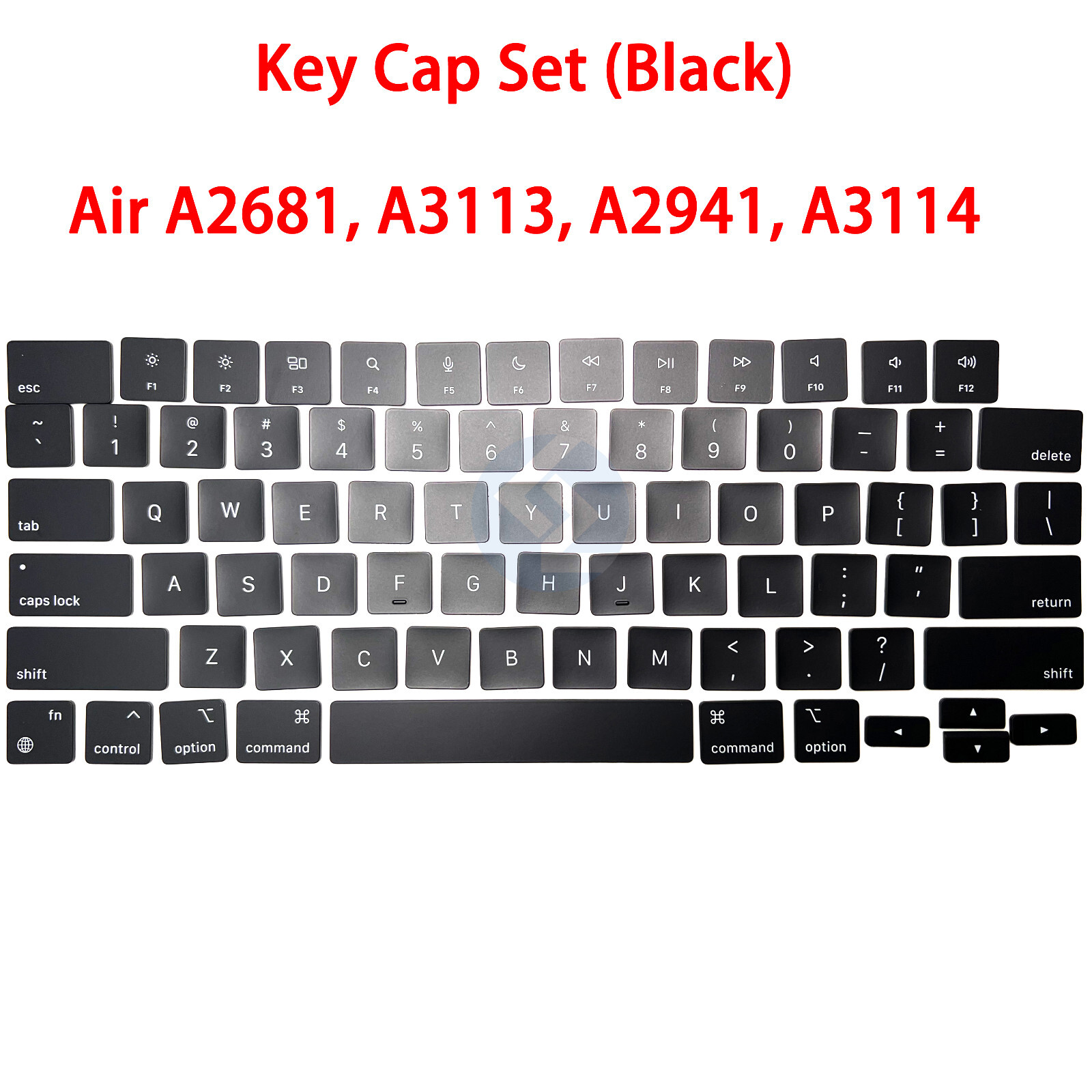 NEW One Set Replacement Black Keyboard Key Cap A2681 A3113 A3114 A2941 M2 M3