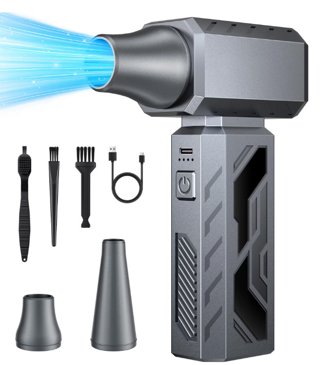 Soplador de Aire Eléctrico 130000 RPM Sin Cables Recargable USB C para PC y Hoga