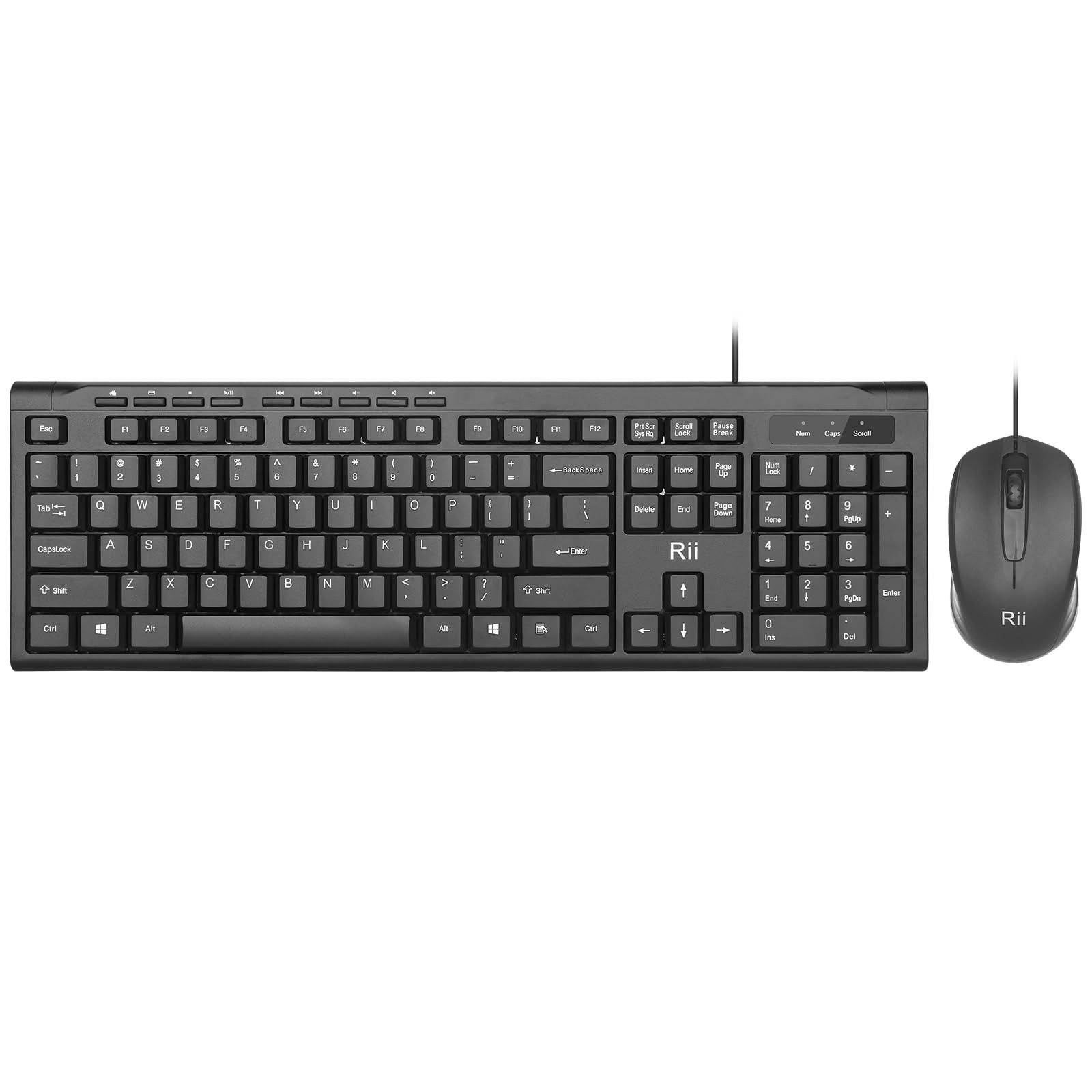 Wired Keyboard and Mouse Combo, RK907 USB Ultra-Slim Compact USB Wired Keyboa...