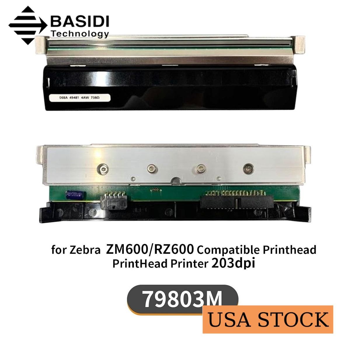 🔥 79803M ZM600 Printhead for Zebra ZM600 RZ600 Thermal Barcode Printer 203DPI🔥