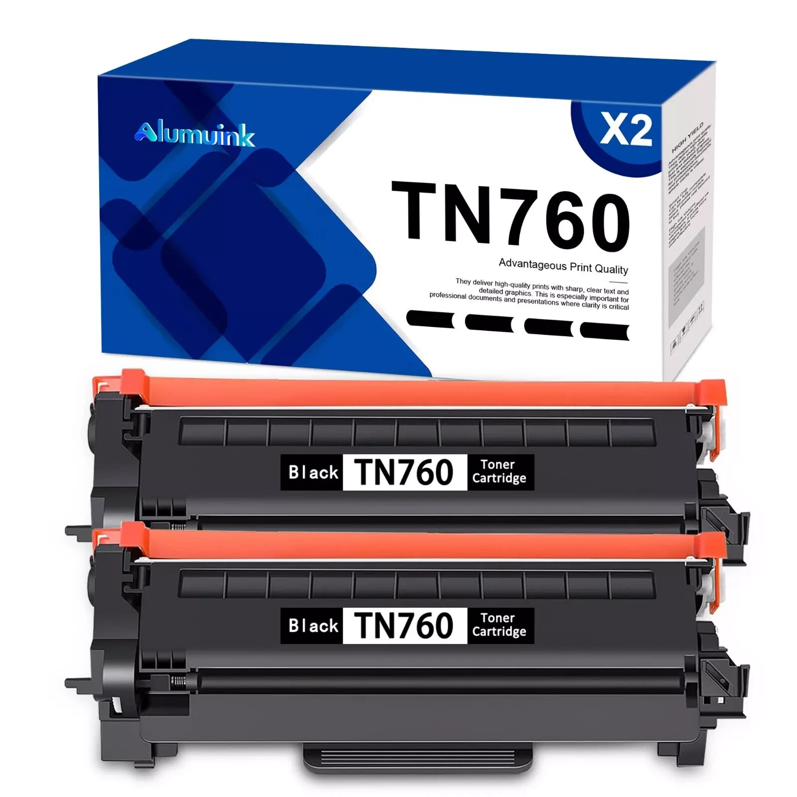 TN760 TN730 Toner 2 PK Replacement For Brother DR730 TN-760 Cartridge HL-L2325DW