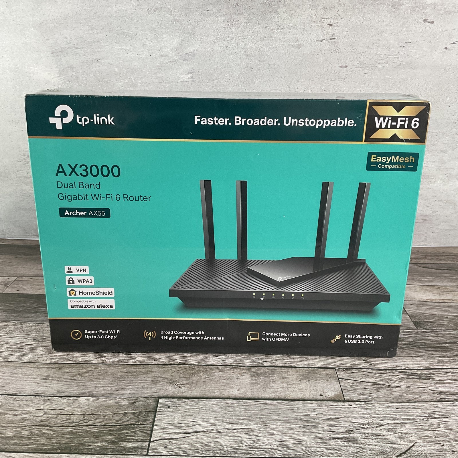 TP-Link Archer AX55 -WiFi 6 Router AX3000 Dual-Band Gigabit - New