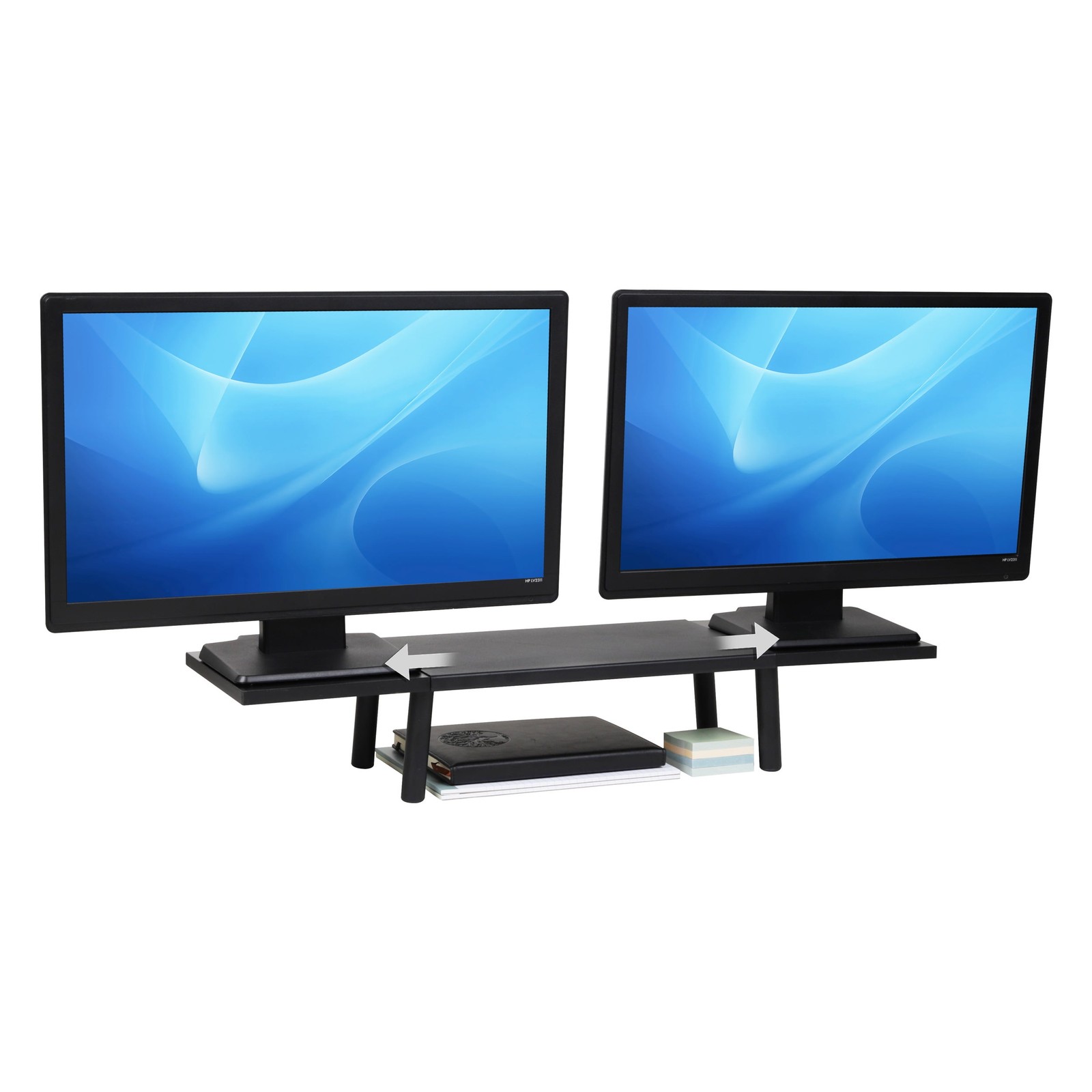 Extendable Monitor Riser 31.5-40" 88lb Capacity Desktop Stand Black