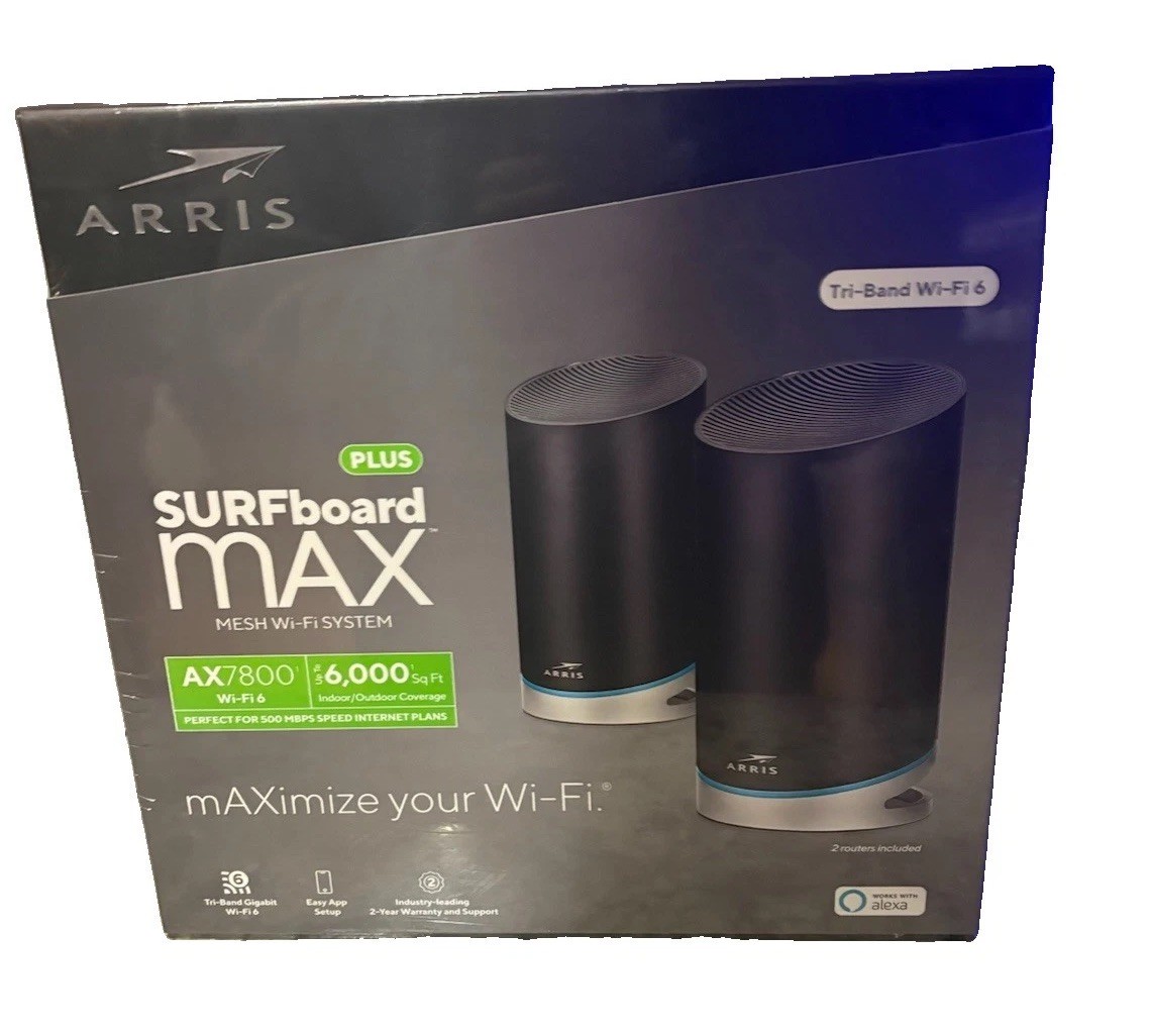 NEW ARRIS SURFboard mAX Plus Mesh AX7800 Wi-Fi 6 AX Router System SEALED