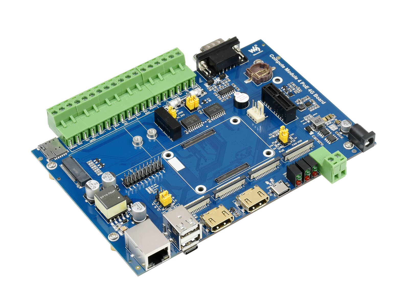 Waveshare Compute Module 4 Industrial IoT Base Board for CM4 5G/4G/3G/2G