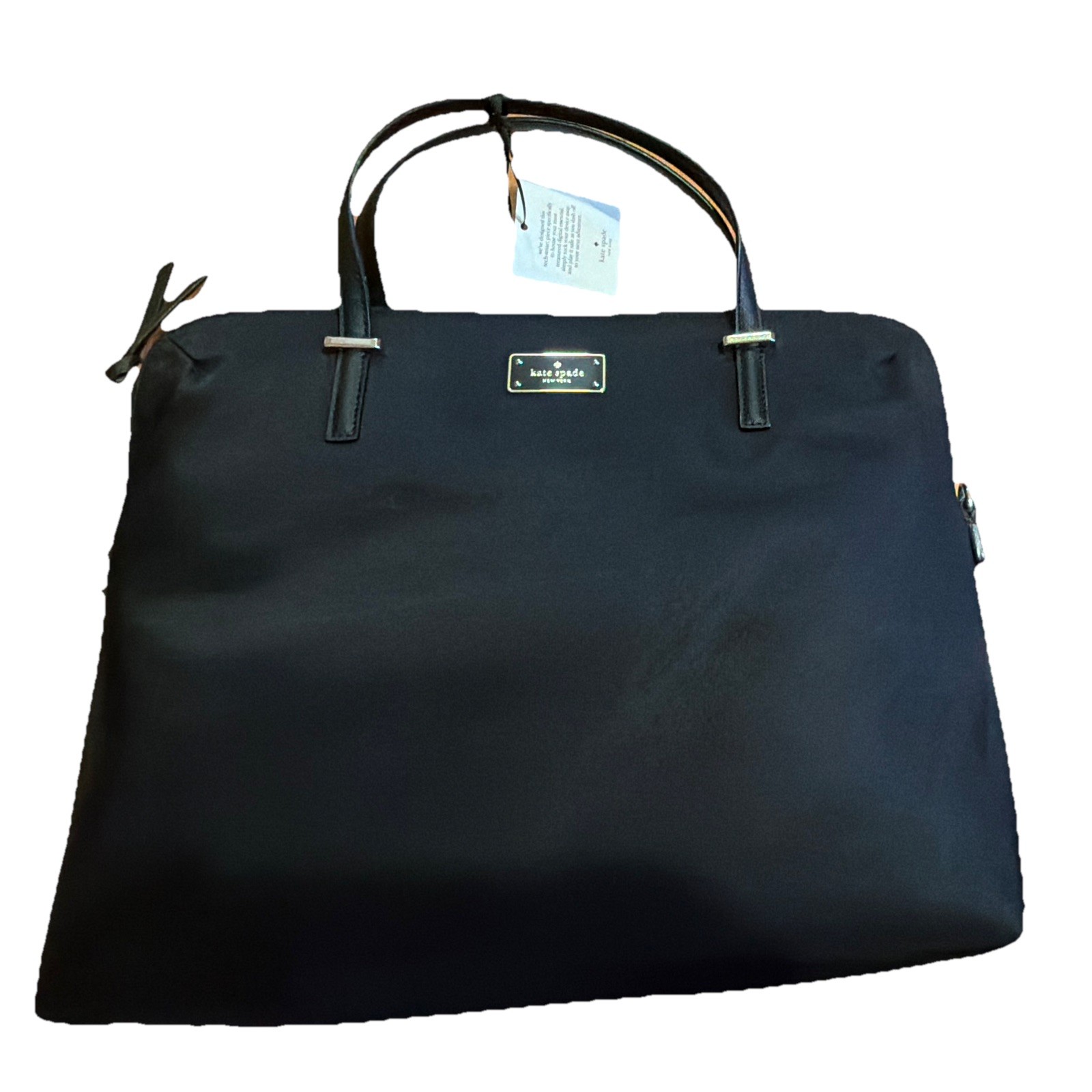 Kate Spade Dawn Laptop Bag Zipper Closure Crossbody Strap Black Logo