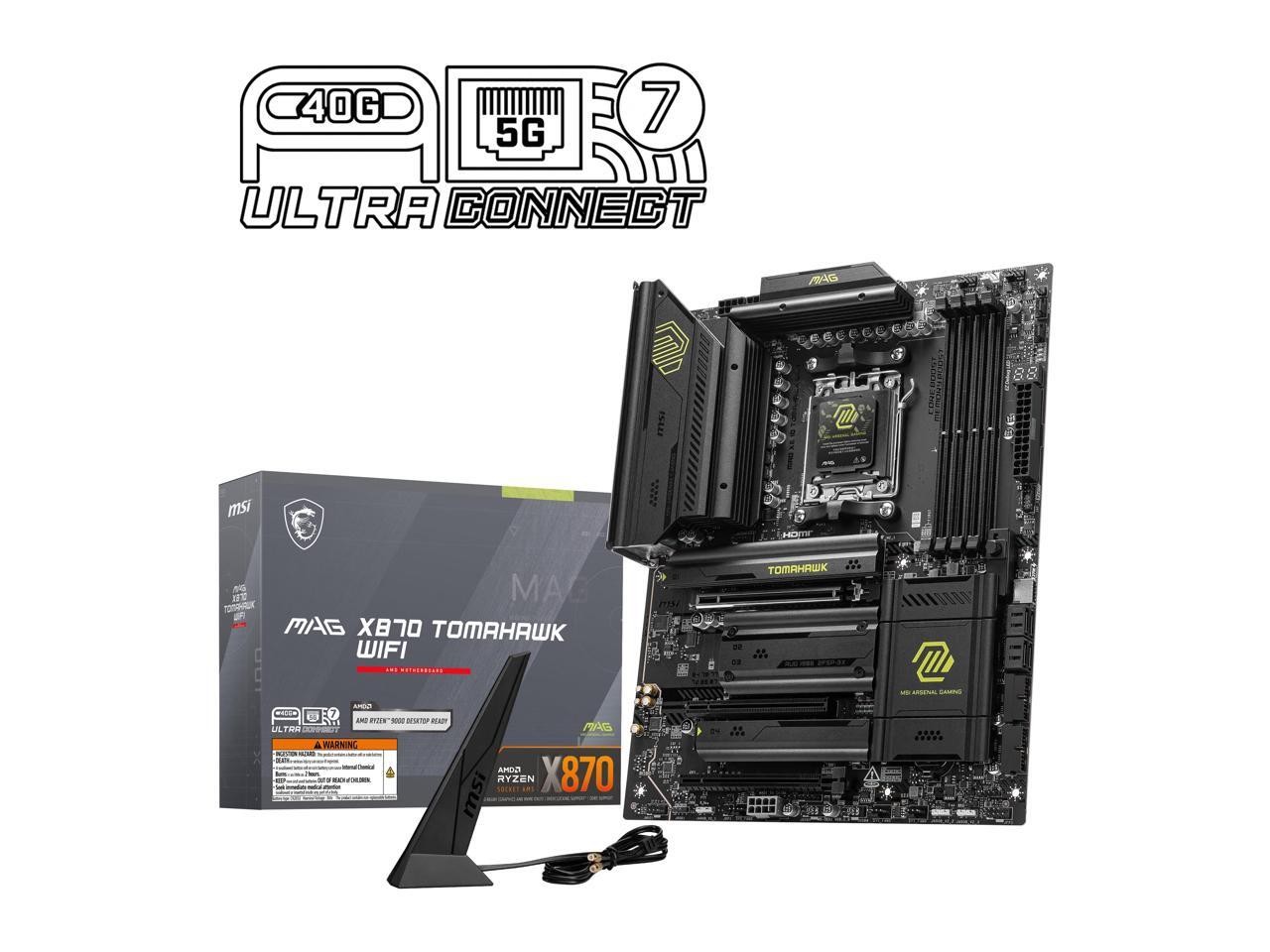 MSI MAG X870 TOMAHAWK WIFI Motherboard, ATX - Supports AMD Ryzen 9000 / 8000 /